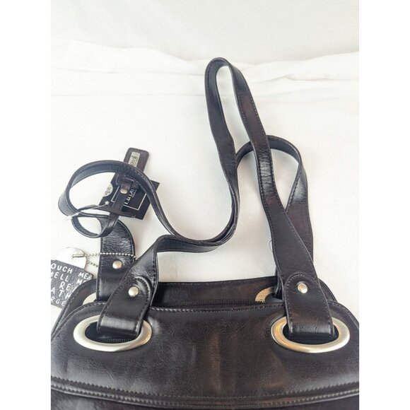 La‎ Diva Brown Leather Purse Handbag Medium Shoulder Bag NWT - Picture 12 of 16